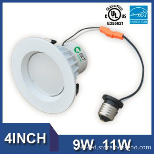 Utility rebate Energy Star 4inch 9W Dimmable led fire rated downlights